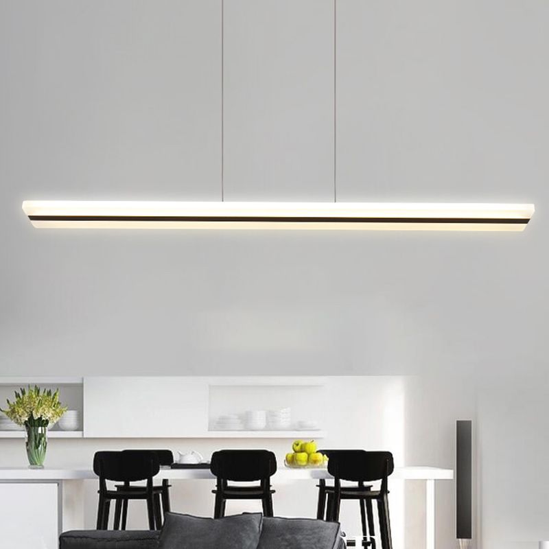 Black Island Lighting Fixtures Modern Style LED Hanging Lamp for Dining Room