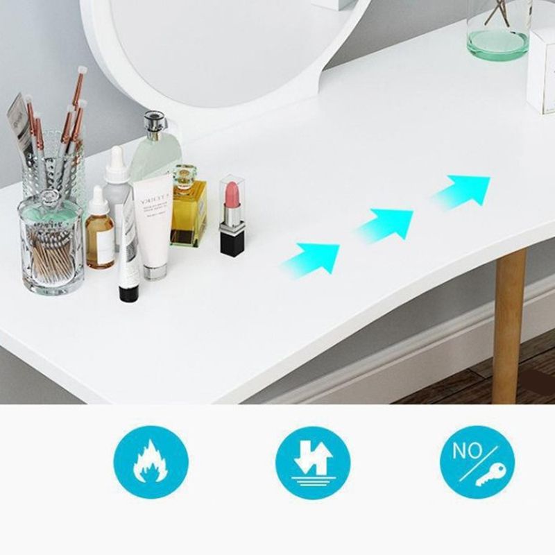 Scandinavian 15.74" Wide Wooden Dressing Table Mirror Make-up Vanity