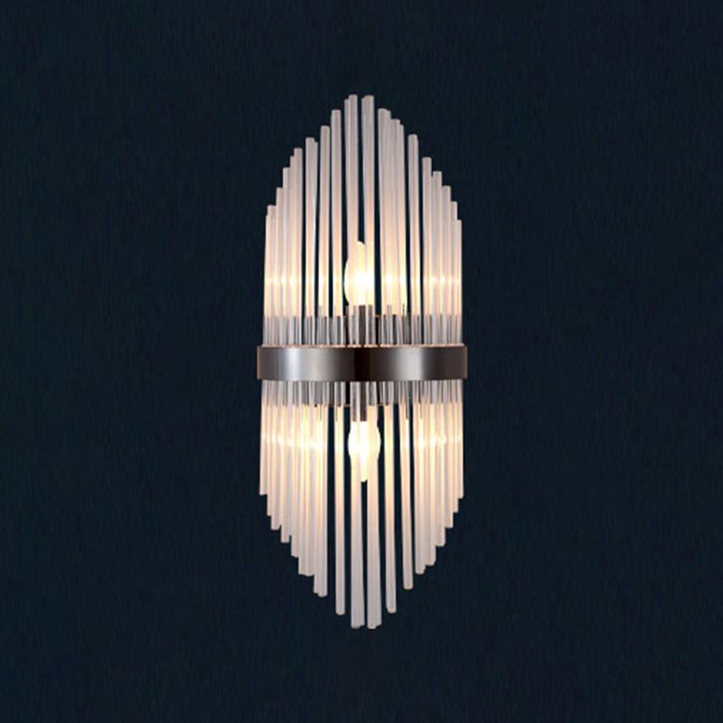 Clear Crystal 3 - Light Wall Mounted Sconce in Black / Gold Modern Wall Light