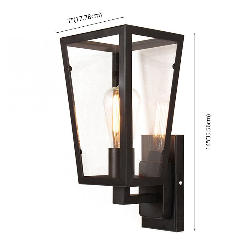 Geometrische klare Glas 1-Licht-Wandleuchte Industrielle Außenwandlampe
