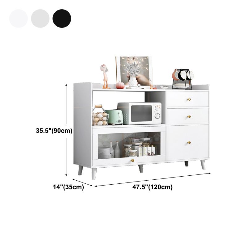 Modern Cabinets Buffet Table Engineered Wood Open Storage Sideboard Cabinet