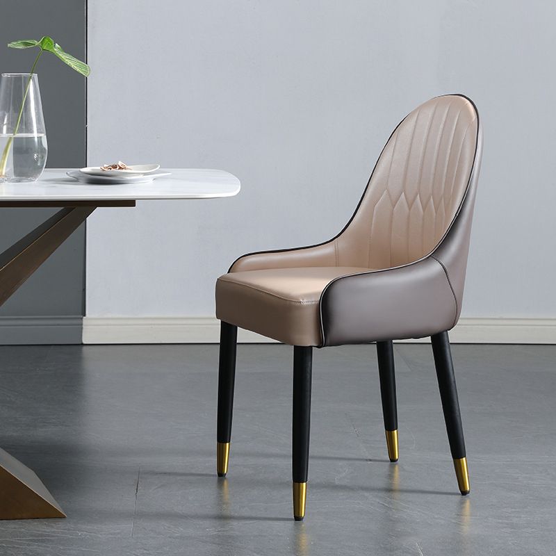Scandinavian Indoor Arm Chair Upholstered Parsons Wood Dining Room Chair (Set of 2)