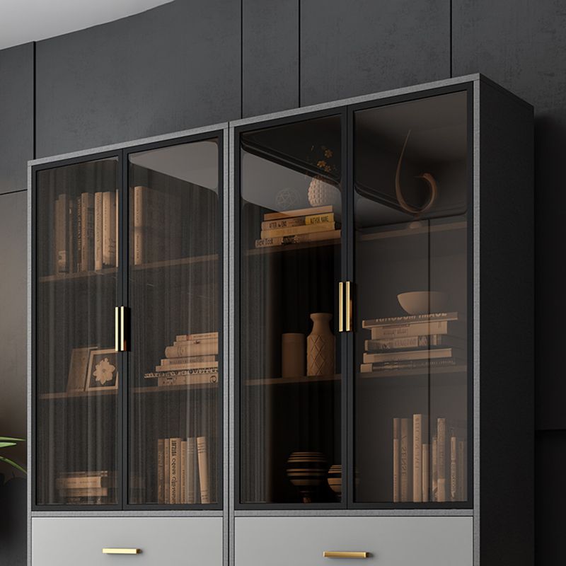 Contemporary Closed Back Bookcase Engineered Wood Vertical Bookshelf with Shelves