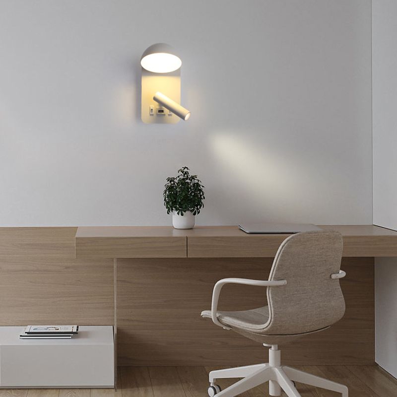 Modern Style Cylinder Shape Wall Sconce Metal 2 Lights Sconces for Bedroom