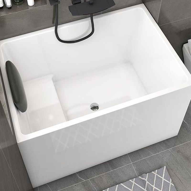 Back to Wall Soaking Bathtub Antique Finish Rectangular Acrylic Bath Tub