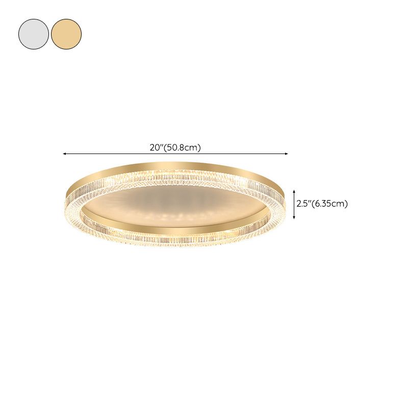 Geometric Shape Metal Flush Light Modern Style 1 Light Flush Mount Ceiling Lights in Gold