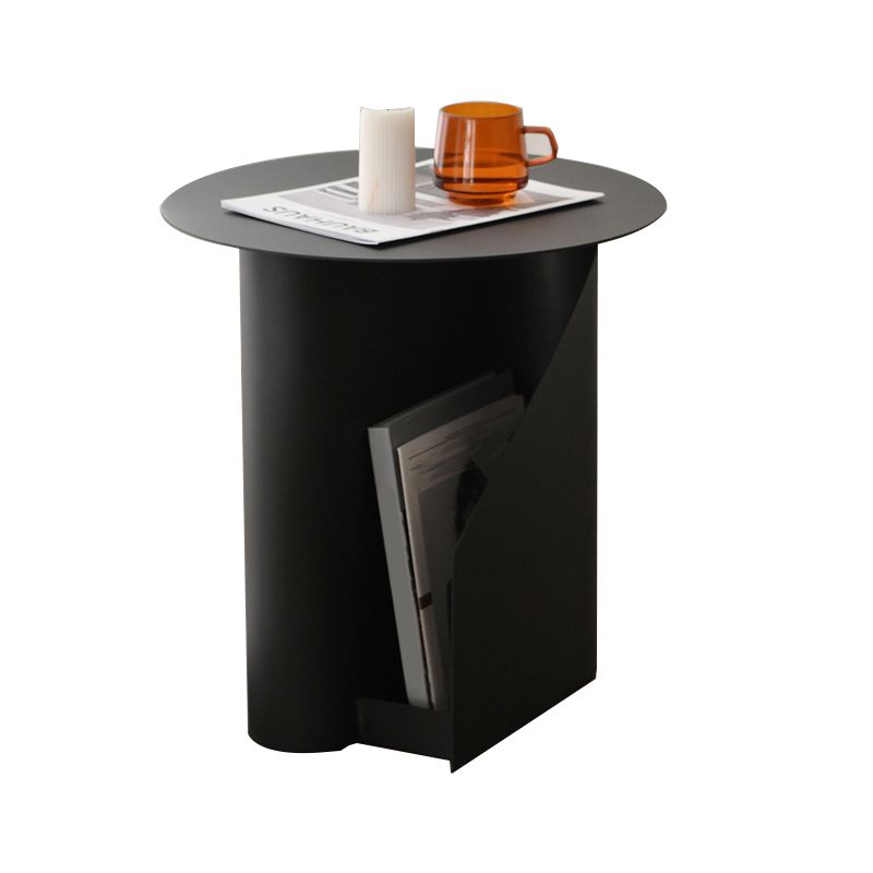 Contemporary Round End Table 18.5" Tall Metal Pedestal Side Table