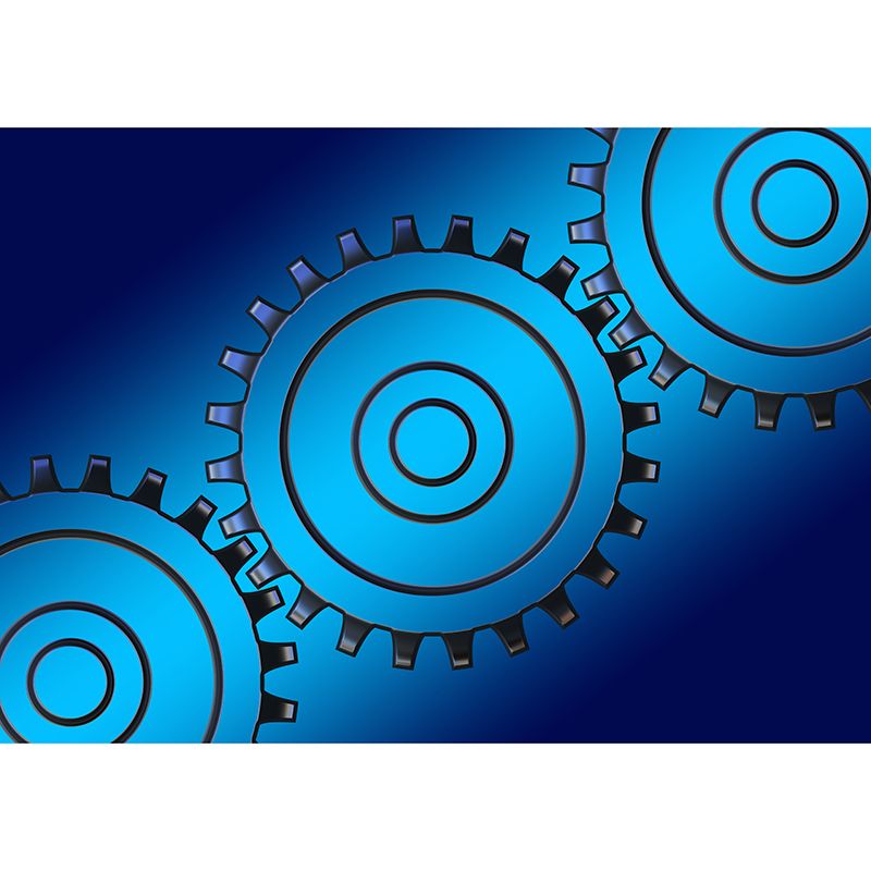 Gear Illustration Mural Wallpaper Stain-Resistant Wall Decor for Living Room