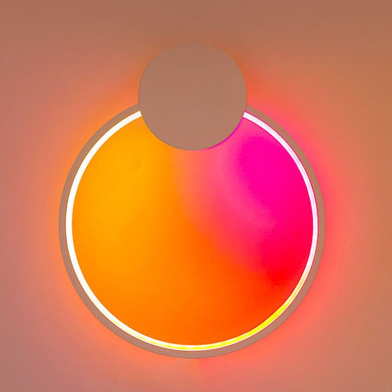 Metal Circular Wall Mounted Light Modern Style 1 Light Wall Light Sconces