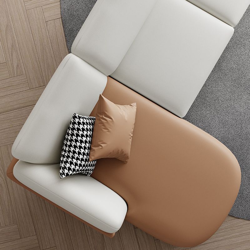 37.8 " H Faux Leather Flared Arm Sofa & Chaise for Living Room