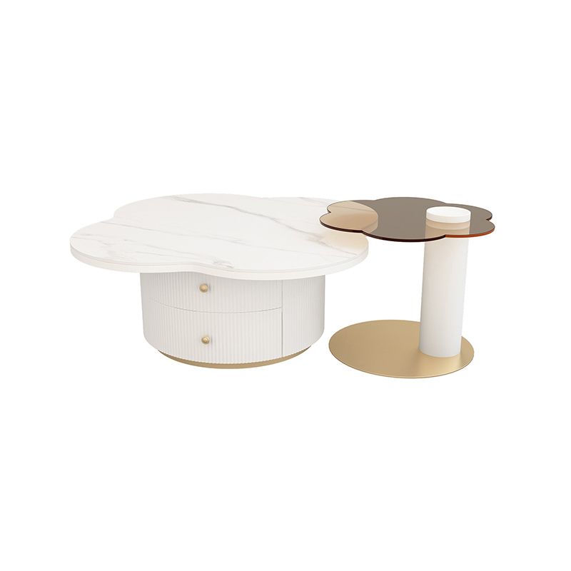 Contemporary Coffee Table Pedestal Slate Coffee Cocktail Table