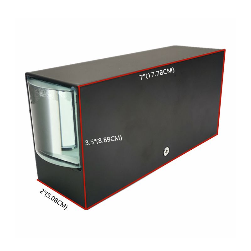 Black Rectangular Metal LED Wall Lamp Double-headed Warm Light Wall Sconce for Villa Corridor
