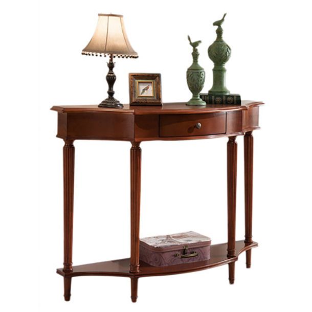 Victorian Rubber Wood End Table Freeform Console Table for Hall