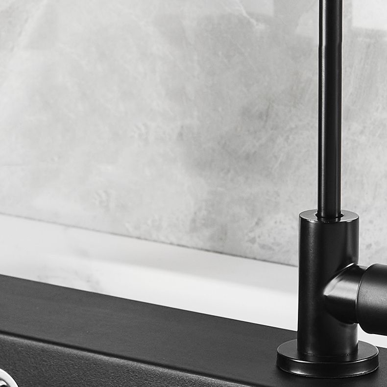 Modern Kitchen Sink White Pull-out Faucet Rectangular Anti-spill Kitchen Sink