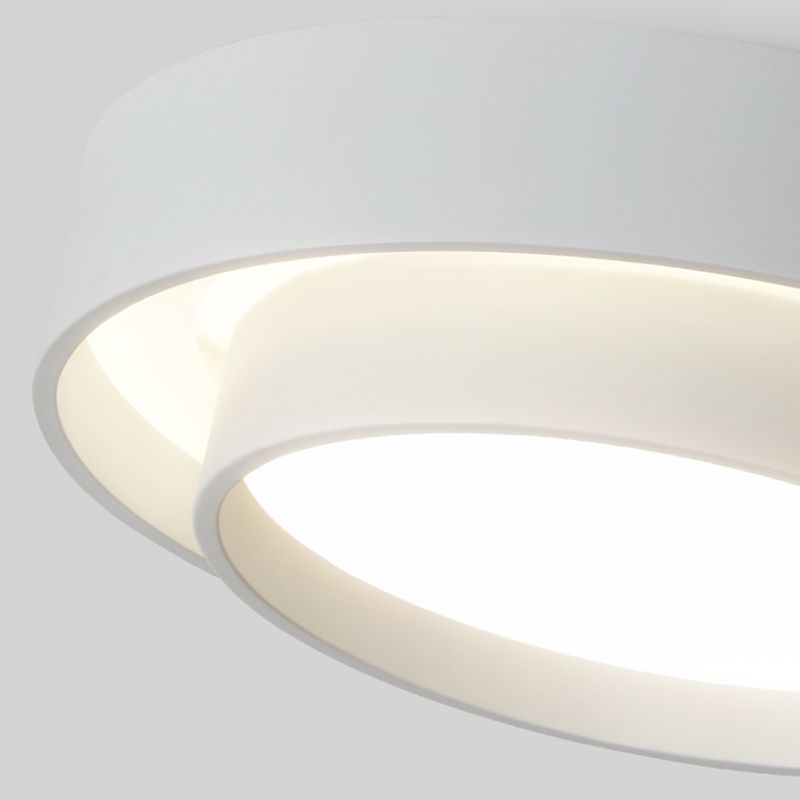 Modern Minimalist LED Ceiling Fixture Plastic Circular Flush Mount with Acrylic Shade
