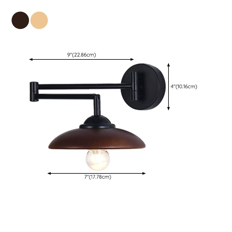 Modern Wooden Wall Lamp 1-Light Wall Light Sconce for Bedroom