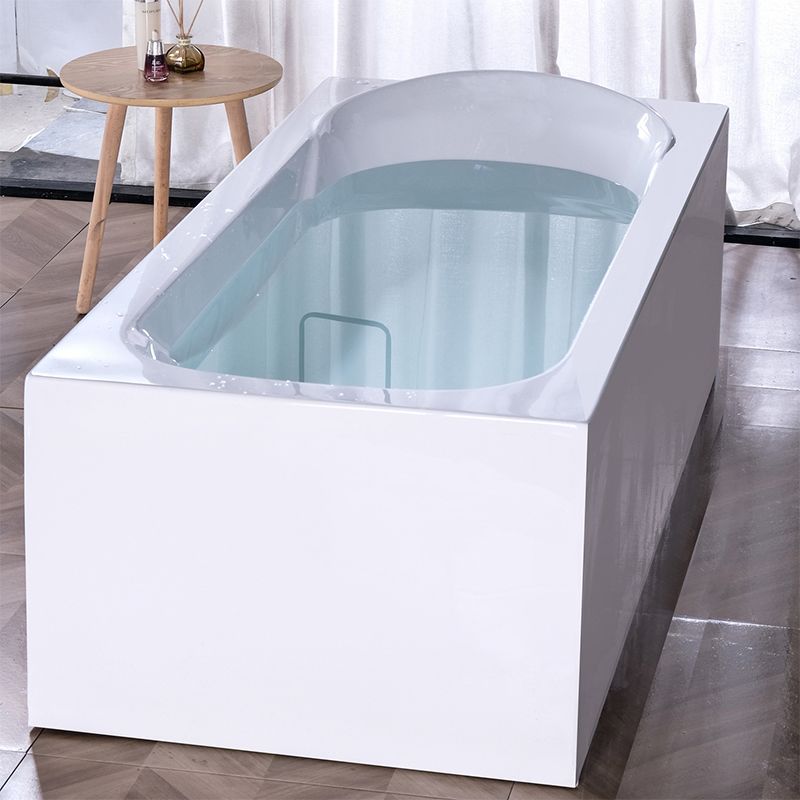 Acrylic Soaking Bathtub Antique Finish Rectangular Back to Wall Bath