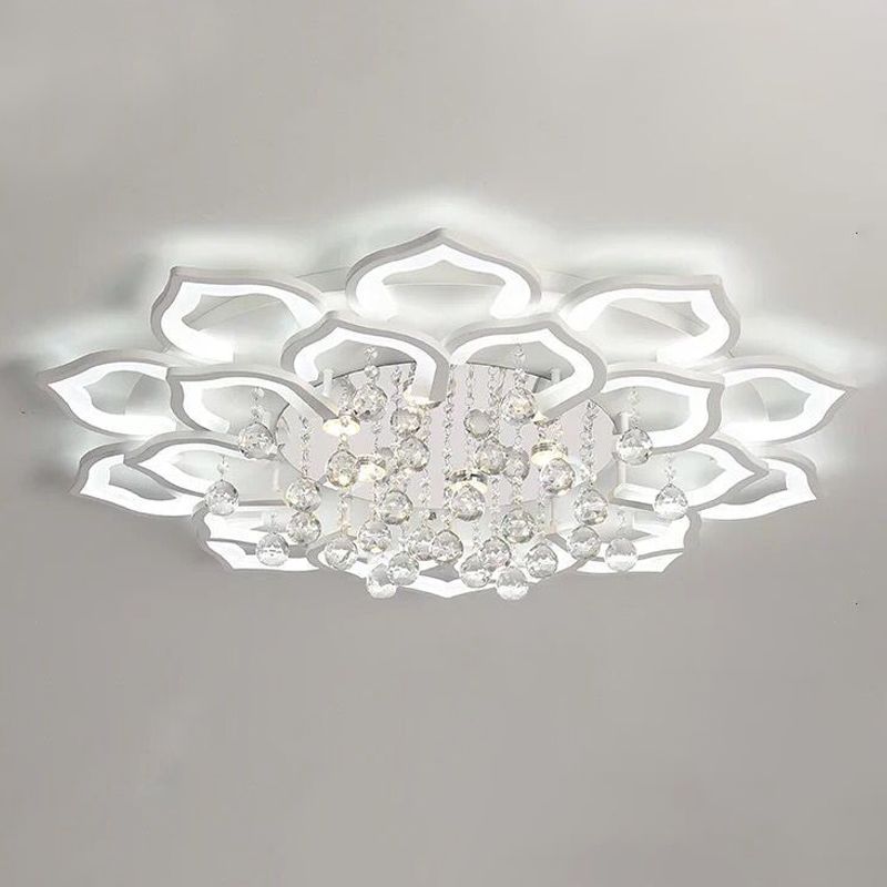 Bloemvorm LED kristallen plafondlamp moderne acryl inbouw voor woonkamer