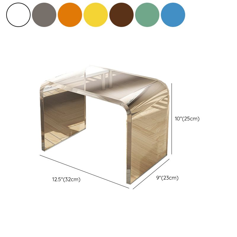 Modernistic Corner Table Plastic Rectangular Sled Living Room Accent Side Table