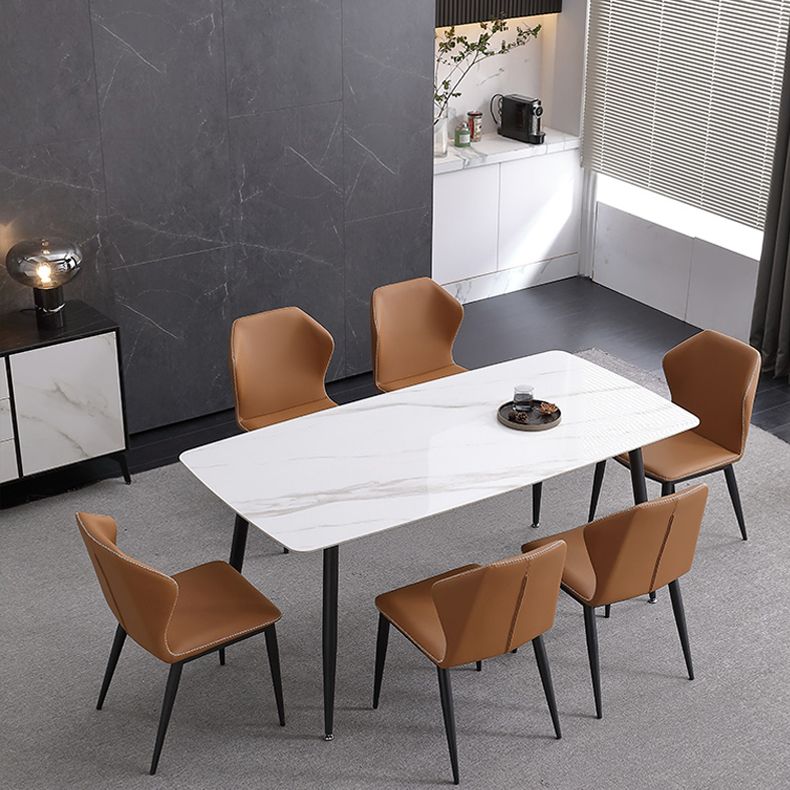 Silla de metal de cocina de estilo moderno Silla lateral sin brazos para comedor con respaldo orejero (juego de 2)