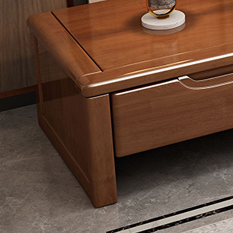 Solid Wood TV Stand Modern Adjustable TV Stand Console with Drawers