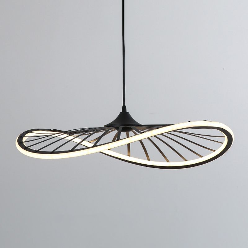 Luz colgante de negro de colgante en forma de alambre de alambre de hierro para el comedor para comedor