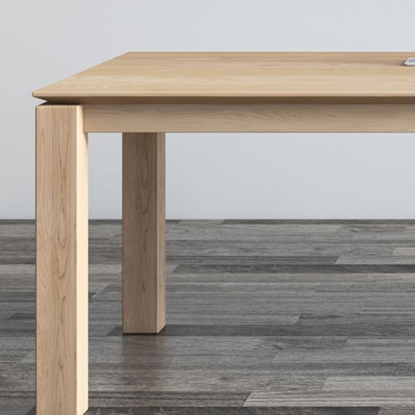 Solid Wood Rectangular Office Desk 29.53" Tall Parsons Base Writing Desk