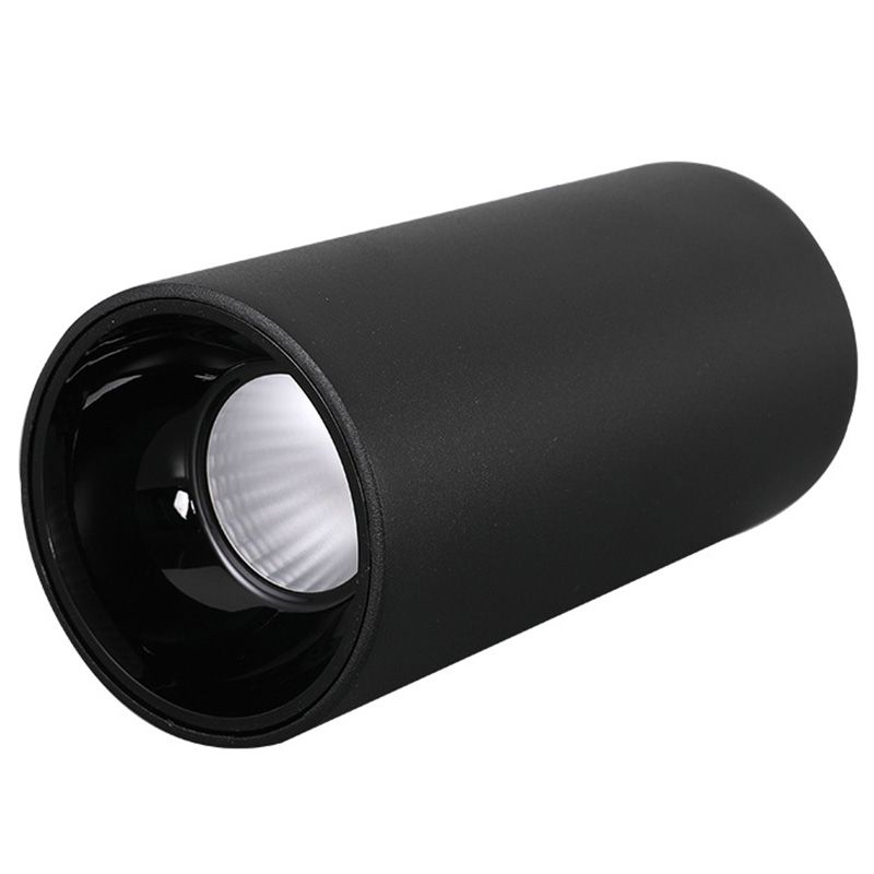 Lámpara de techo LED con forma de cilindro, montaje empotrado de 1 luz de aluminio moderno para dormitorio