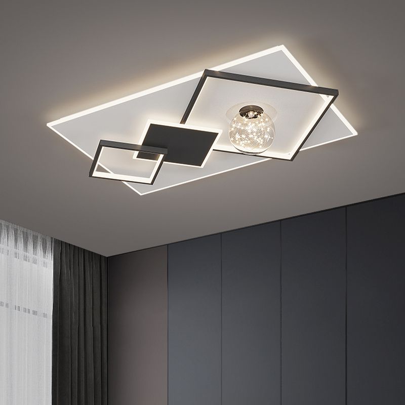 Modern Luxury Style Geometric Flush Mount Ceiling Chandelier Metal Flush Mount Light Fixtures for Living Room