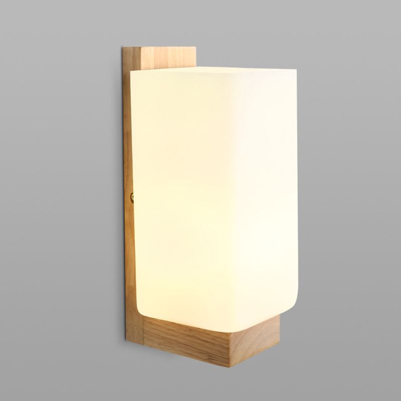 Moderner Stil Rechteck geformtes Wandlampe Holz 1 Lichtwandbeleuchtung Armaturen