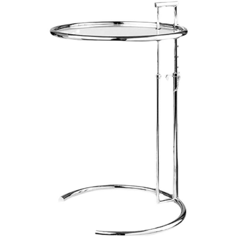 Modern Glass Top Abstract Round Living Room Accent Side Table