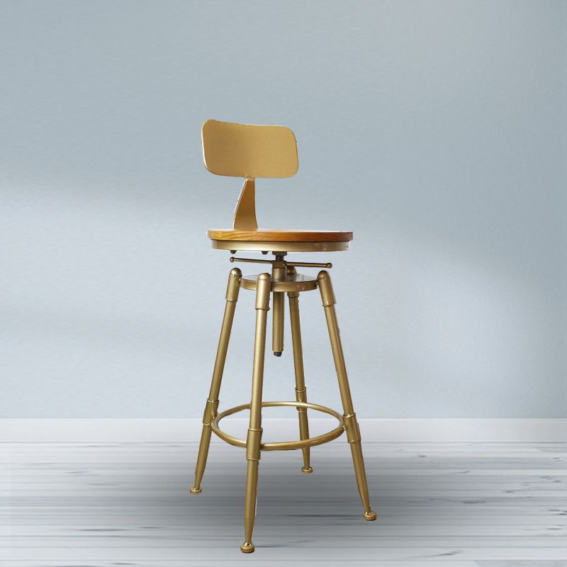 Nordic Armless Counter Stool Iron Bar Stool with Seat and Pedal