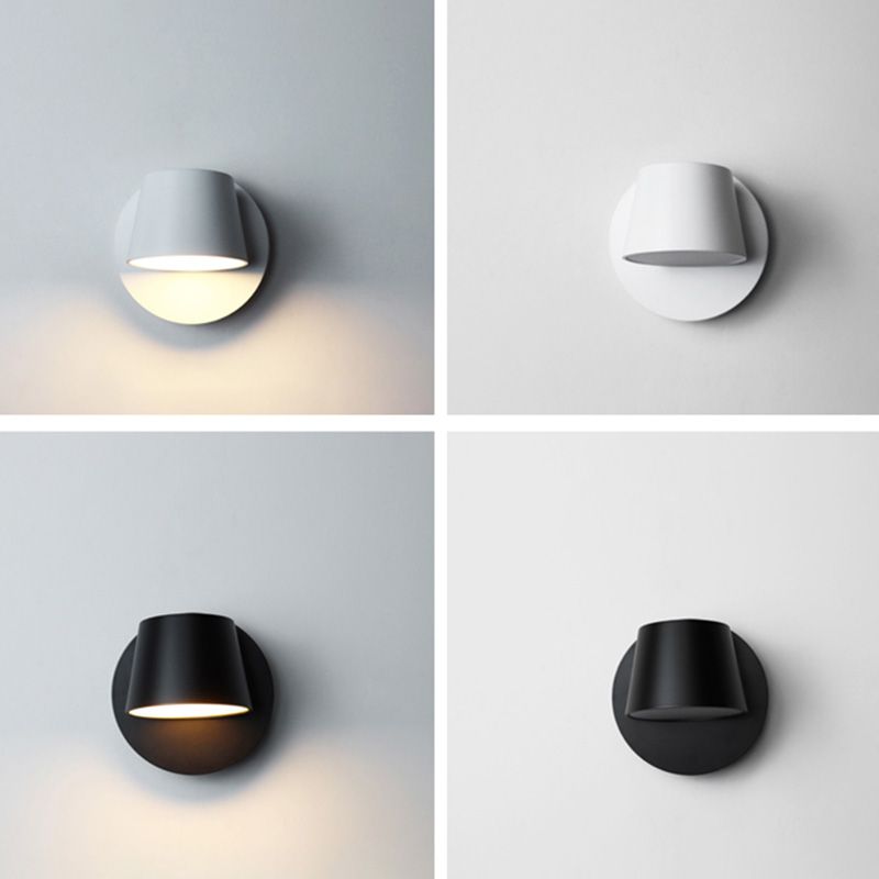 Modern Wall Mount Light with Acrylic Shade Warm Light Sconce Light in Black/White