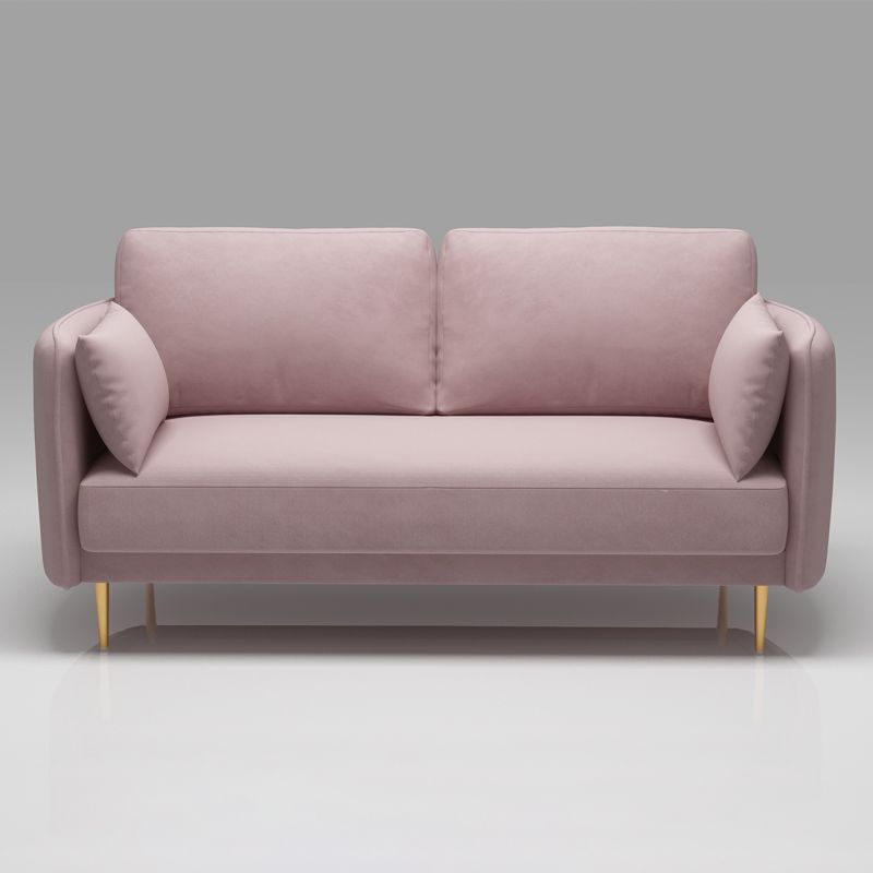 Square Arm Contemporary Settee Sofa Standard Velvet Settee Couch