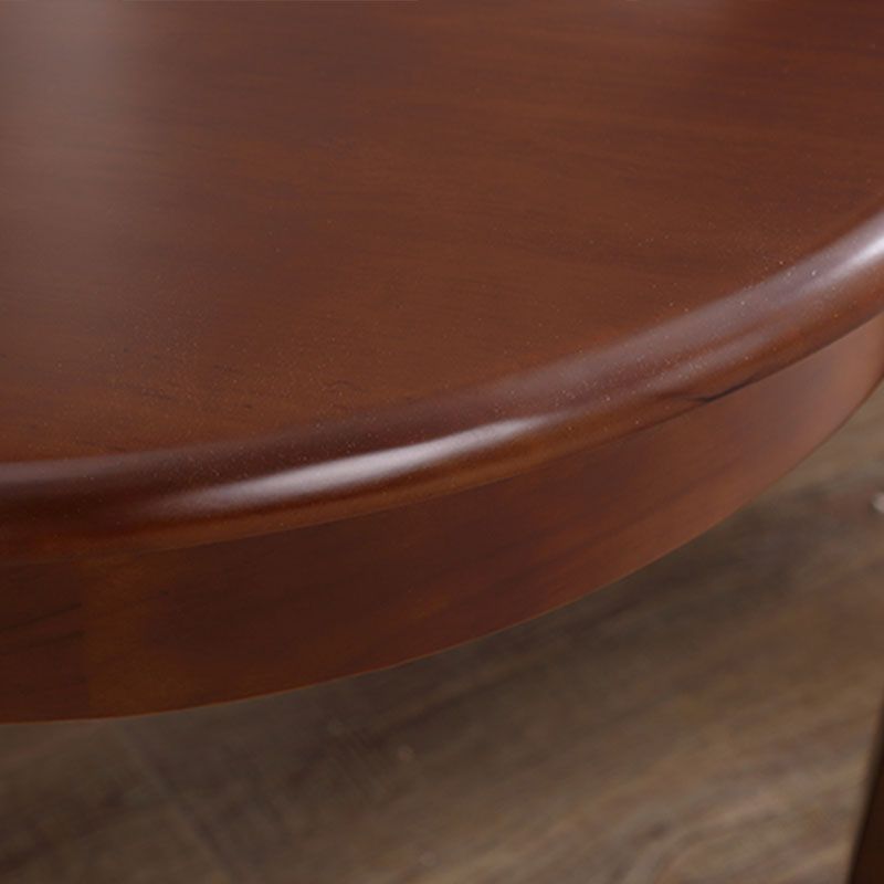 Traditional Wood Round Top Side Table 26.3" Tall 4 Legs End Table