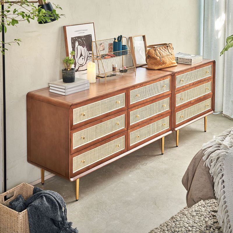 Glam Storage Chest Dresser Solid Wood Storage Chest with Drawers