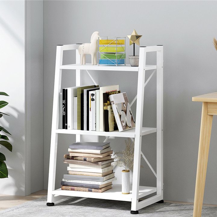 Modern Style Bookcase Metal Frame Open Back Bookshelf for Home Office