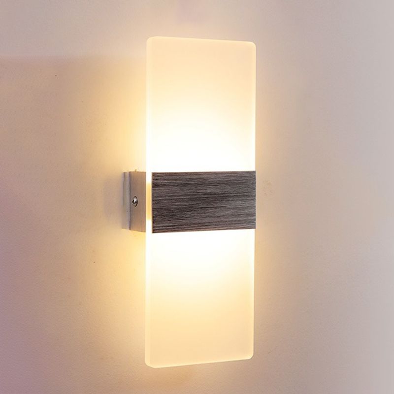 Rectangular Shape Wall Lamp Modern Style Acrylic 1-Light Wall Light for Living Room