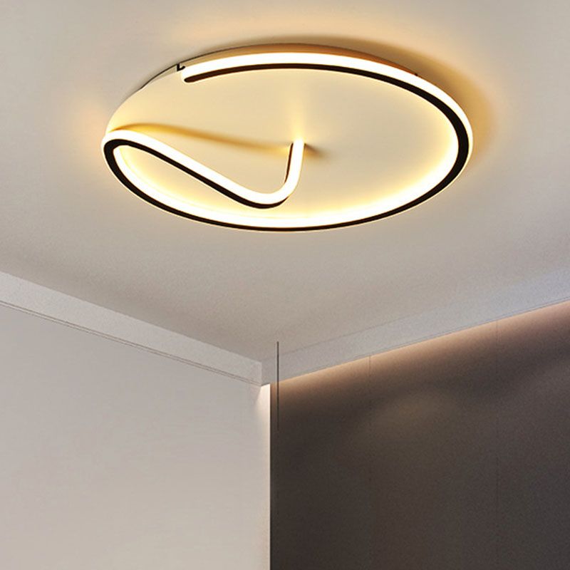 Éclairage encastré à ligne géométrique en métal, éclairage LED Simple noir et blanc pour salon