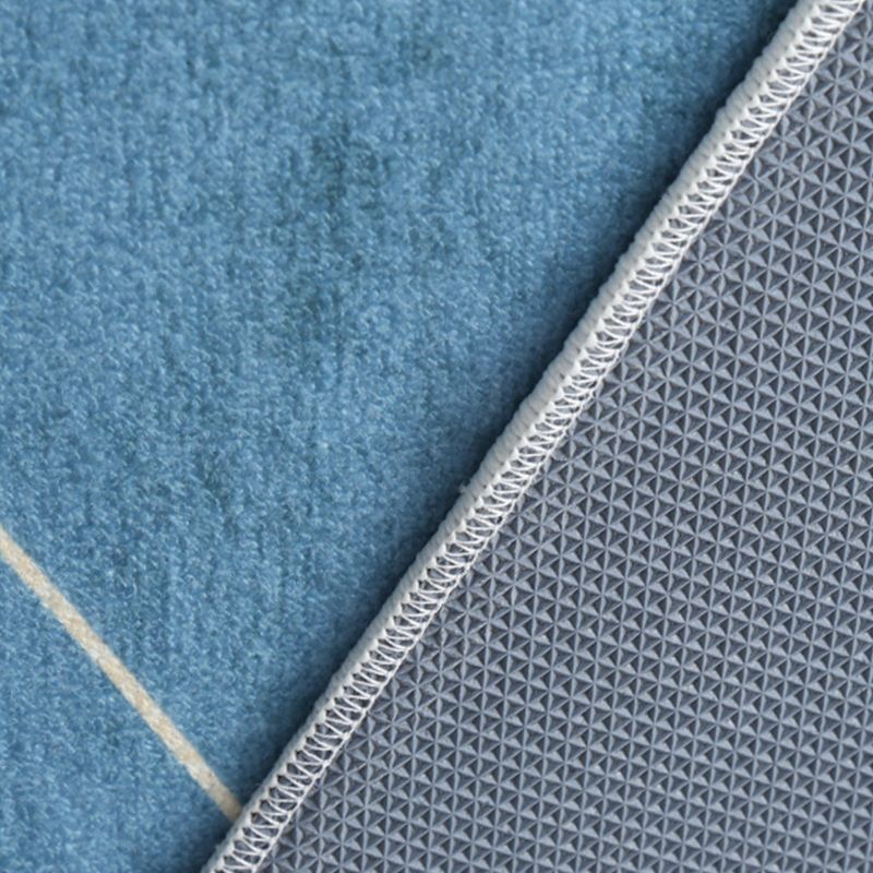 Blue Modern Rug Blending Graphic Rug Non-Slip Backing Rug for Living Room
