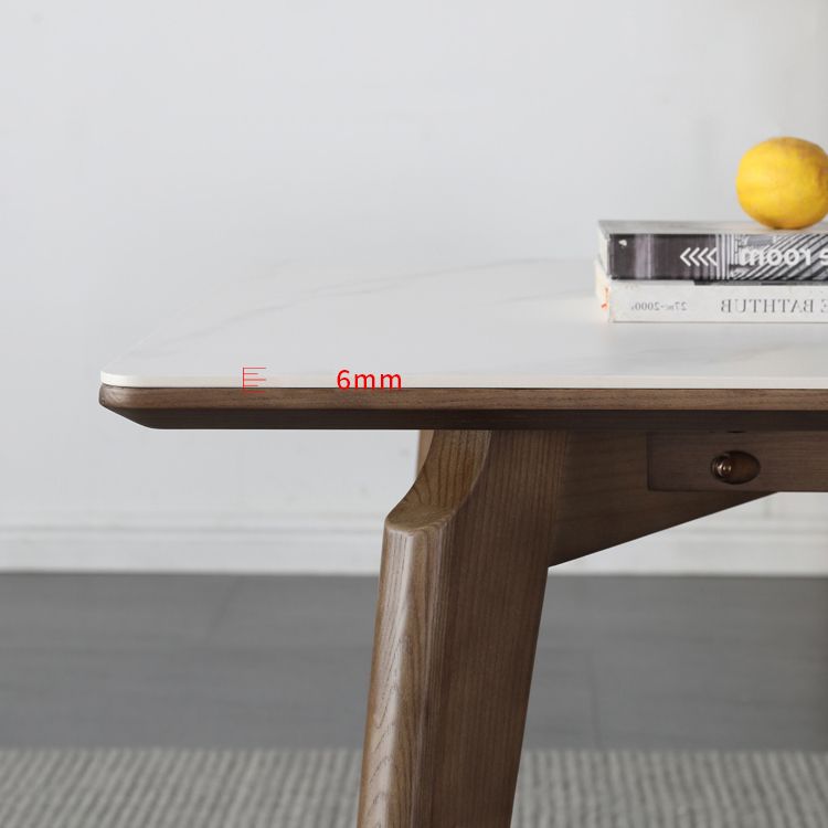 Mesa de comedor estándar blanca de mediados de siglo Mesa de comedor rectangular de piedra sinterizada para cocina