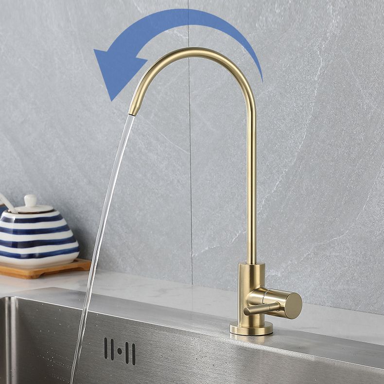 Contemporary Single Handle Kitchen Faucet Pull Down 1-Hold Bar Faucet with No Sensor
