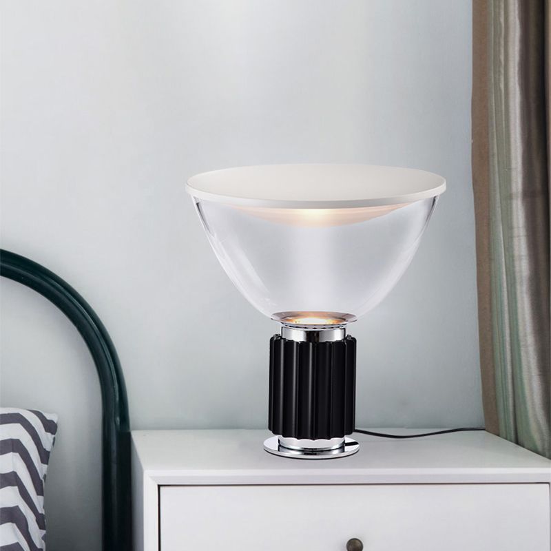 Contemporary Simple Nightstand Lamps Glass Shade Table Lamp for Bedroom Living Room