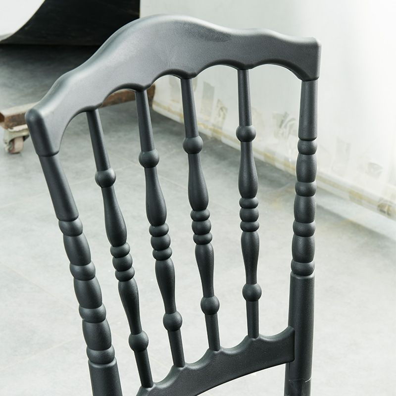 Glam Kitchen Dining Side Chair Plastic Armless Chair Windsor Back Side Chair
