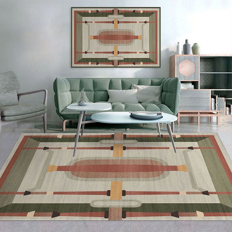 Navy Modern Rug Blending Graphic Rug Non-Slip Backing Rug for Living Room