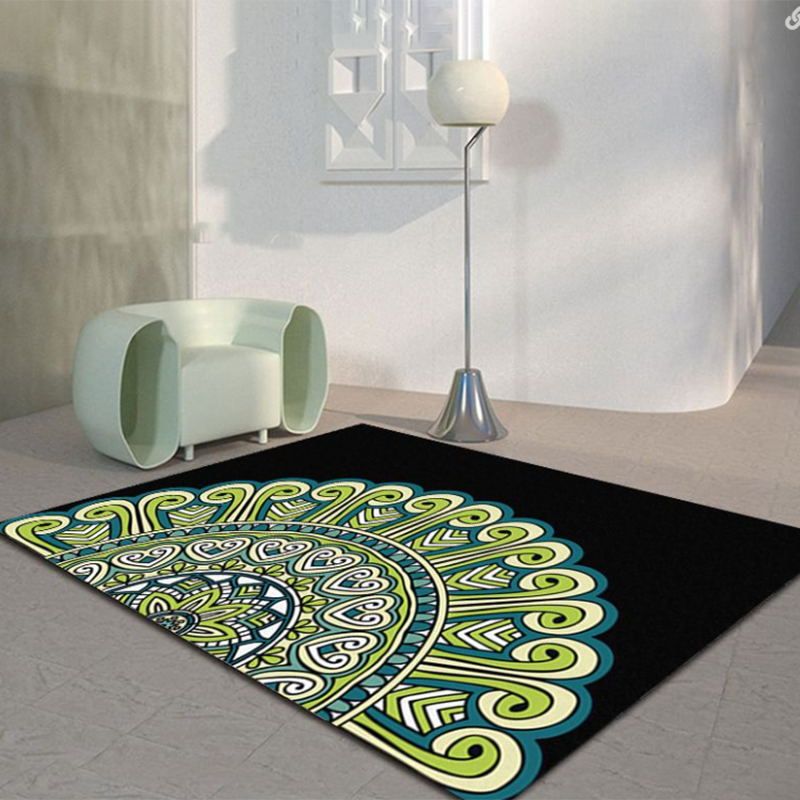 Tapis marocain Orange en Polyester à fleurs, tapis d'intérieur résistant aux taches pour le salon