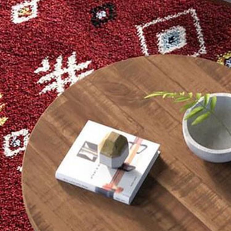 Frame Round Wooden Coffee Cocktail Table 1 Single Coffee Table - 17.7" H
