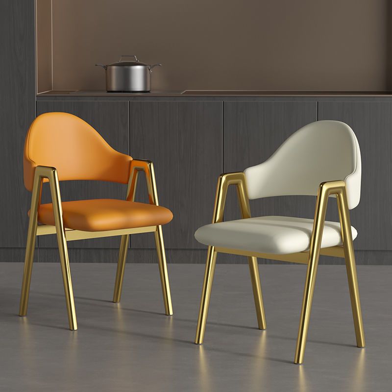 Glam Style Arm Chair 19.3" Wide Open Back Dining Side Chair Set