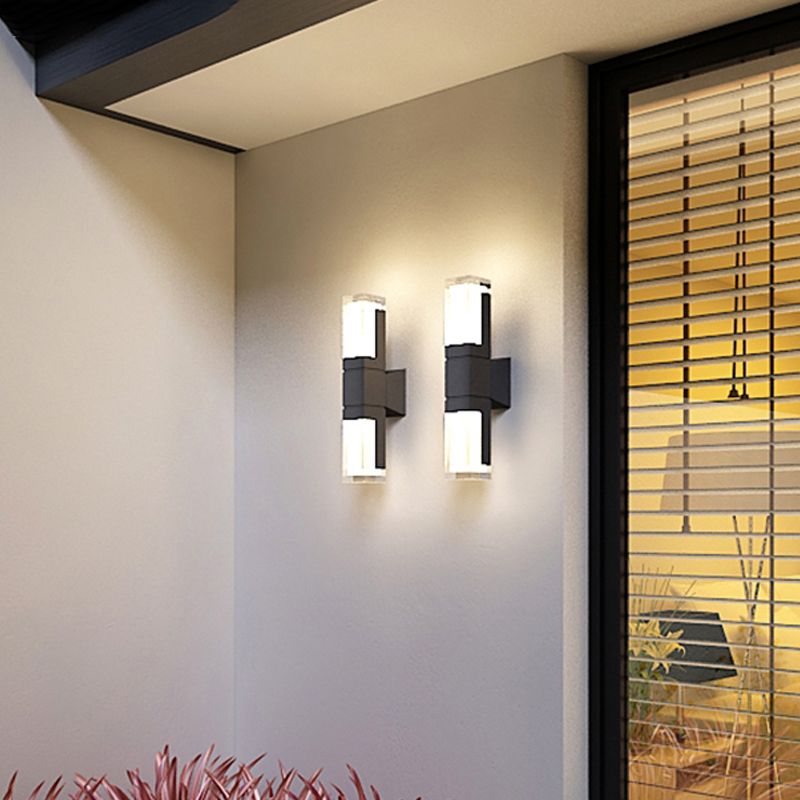 Quadratische Form Metallwandbeleuchtung moderne Multi -Leuchten -Wandmontagebeleuchtung in Schwarz