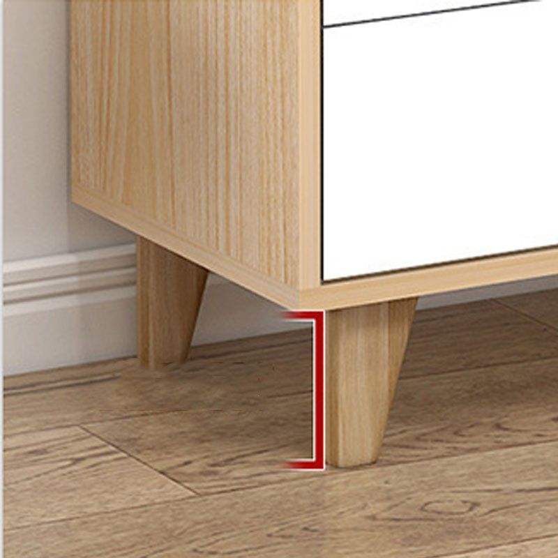 Contemporary Side Board Engineered Wood Sideboard with Oak Wood Leg for Dining Room